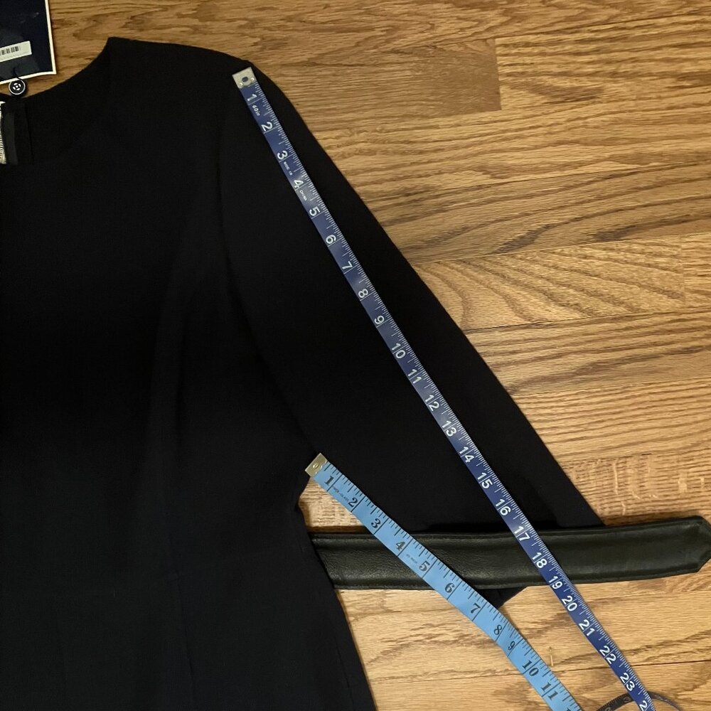 Oscar de la Renta | 3/4 Sleeve Jewel Neck Dress with Belt - Picture 16 of 16